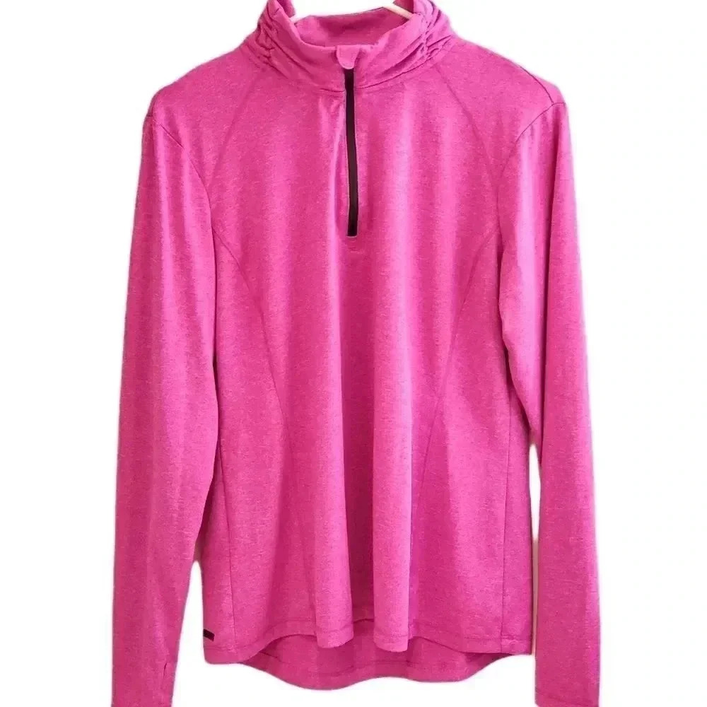 Danskin Now pink quarter zip longsleeve flece jacket Size Girls (12-14)